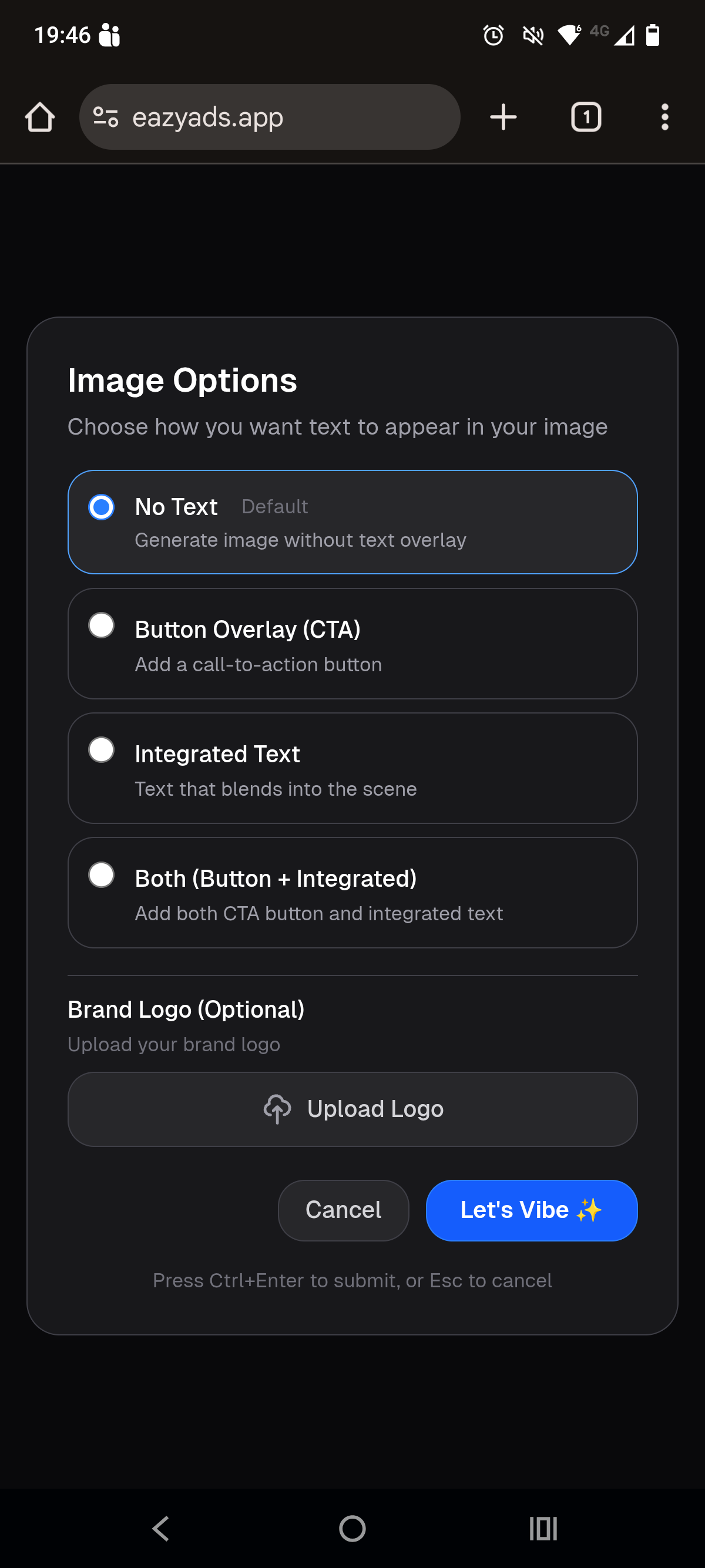 Screen 2: Image Options - Basic