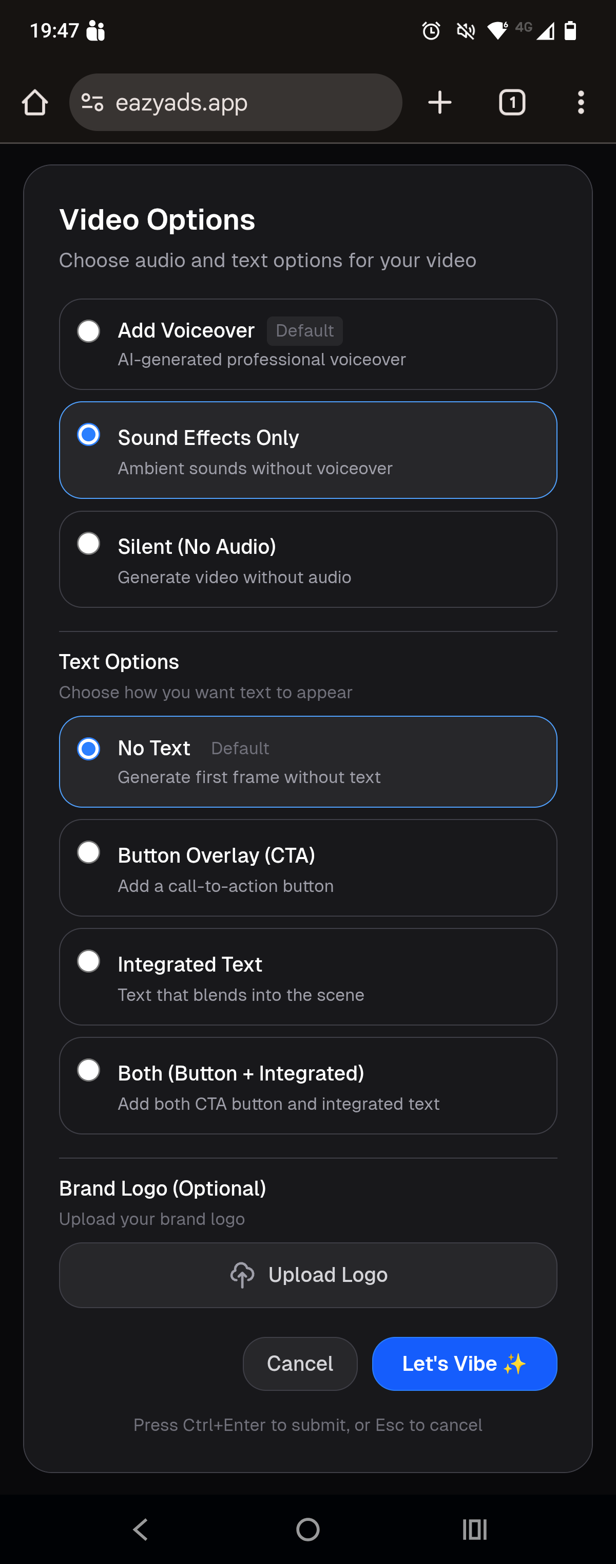 Screen 5: Video Options